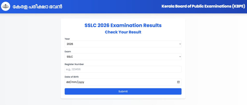 KBPE SSLC 2026 Examinations Results